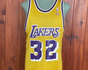 LAKERS 32番 Champion タンクトップ サイズ48 Vintage 90s Lakers Champion Jersey Size 48 - Magic Johnson