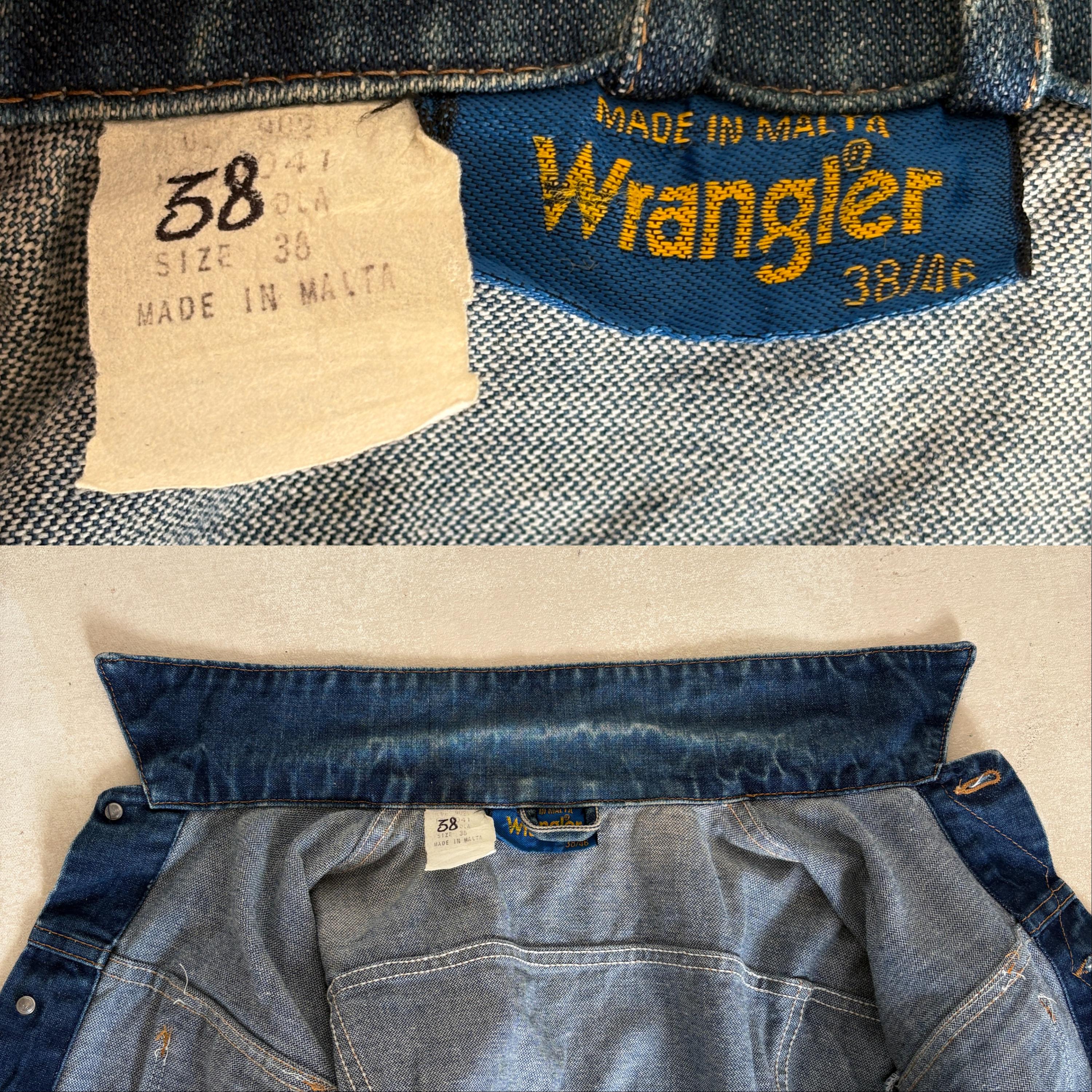 Vintage 90s Wrangler Denim Jacket – 4-pocket Style Made in Malta