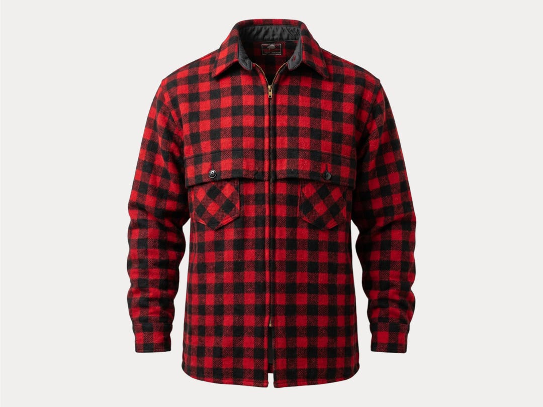 Johnson Woolen Mills Buffalo Plaid Jacket / 1950s-60s Vermont Wool