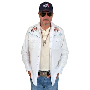 Maat M. Authentiek vintage jaren 80 geborduurd westernshirt —