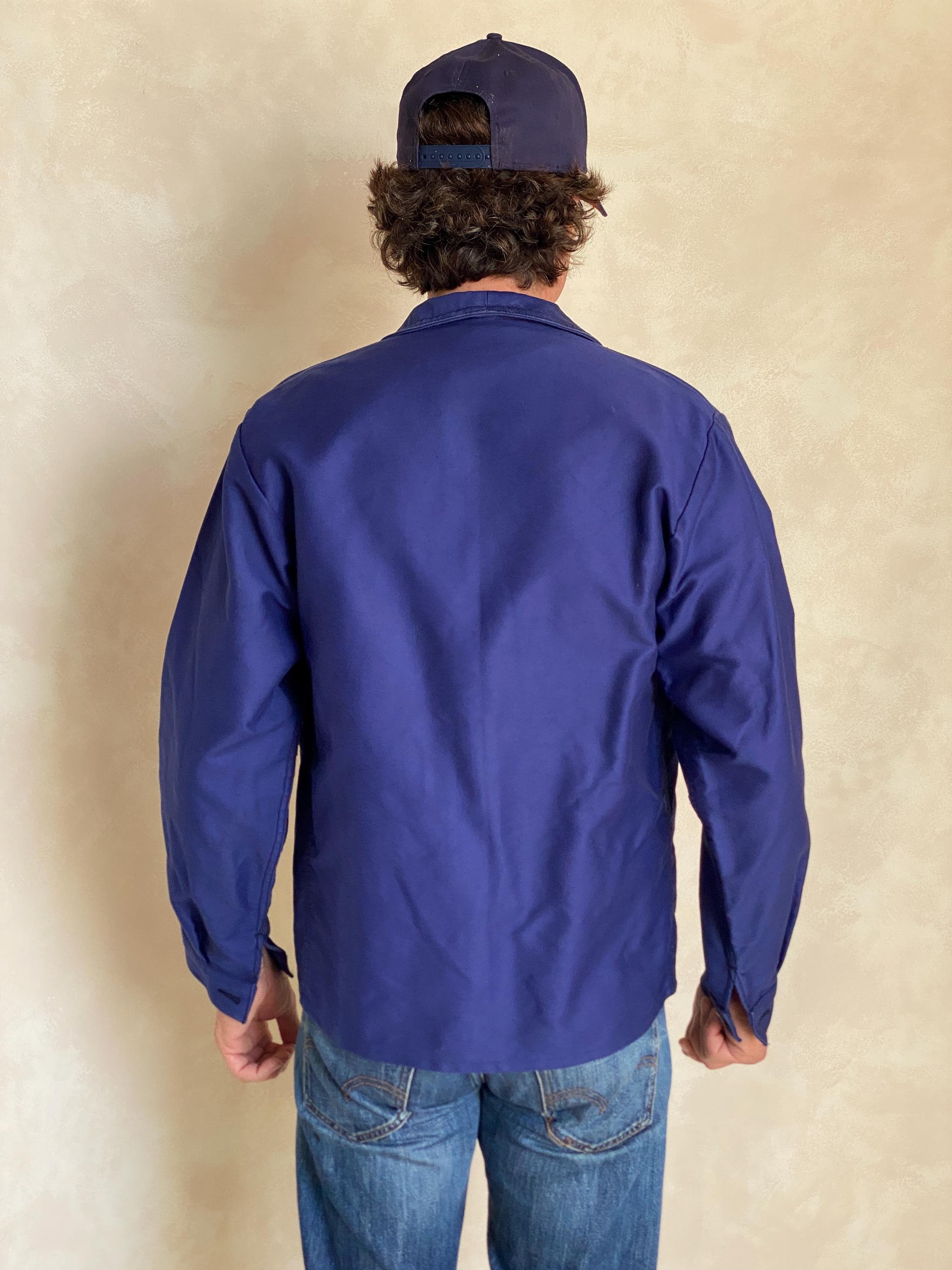 Vintage French Moleskin Work Jacket – Authentic Bleu De Travail