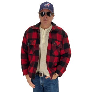 Size 42US / 52EU Vintage 60s 5 Bother Buffalo plaid wool jacket