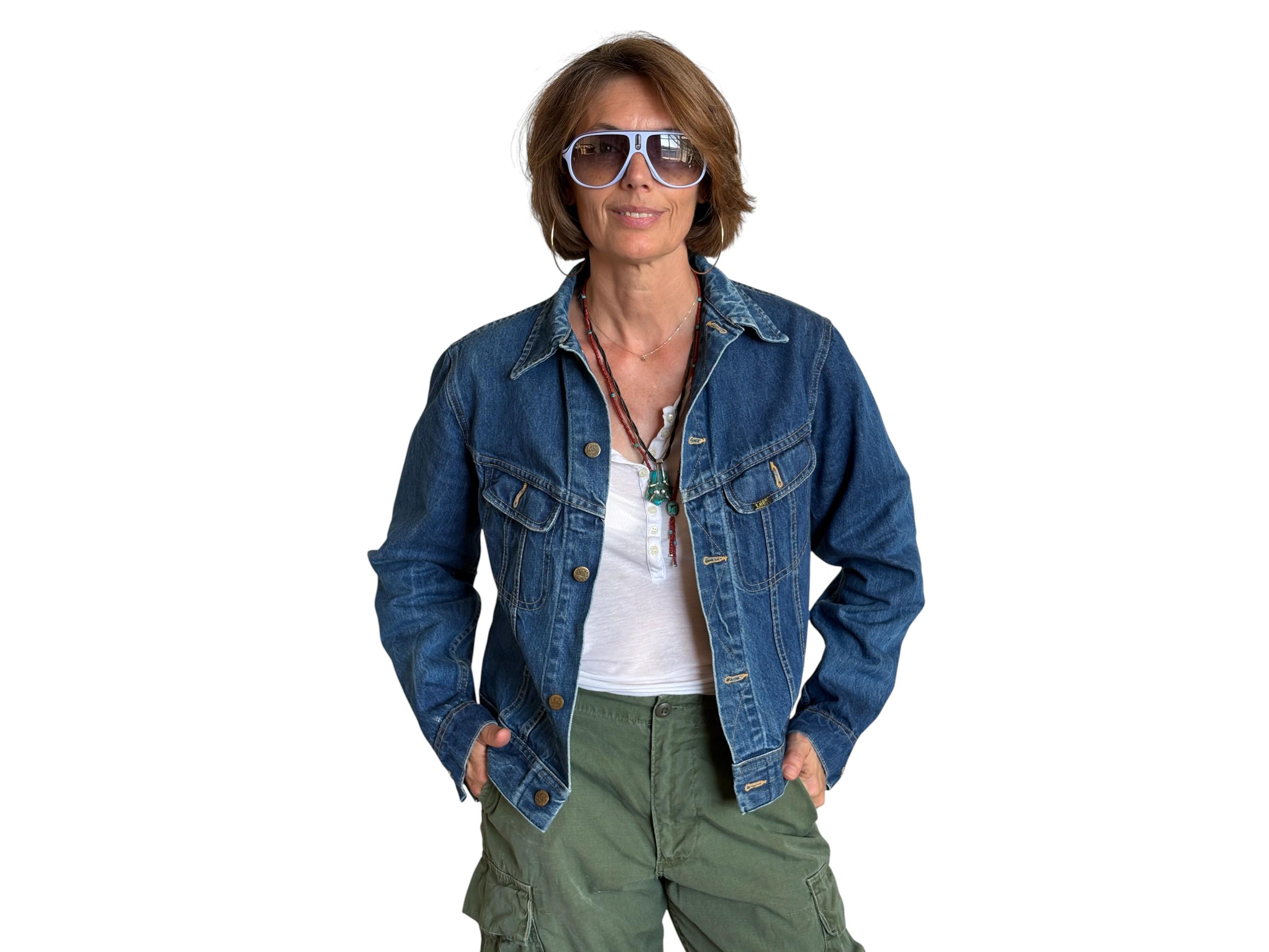 Vintage 1980s Lee Denim Jacket – 2 Chest Pockets – Made in USA