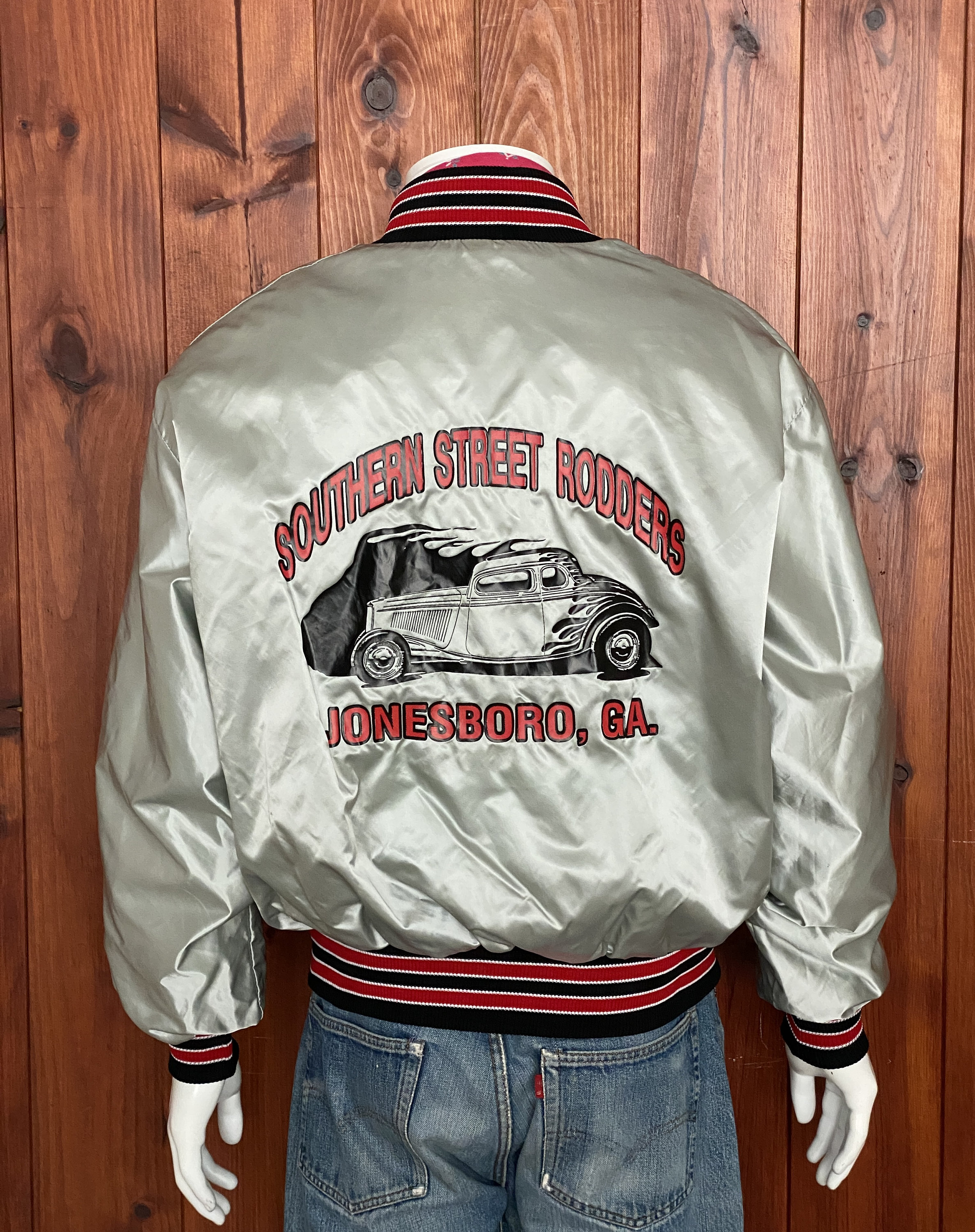 Vintage 80s Satin Bomber Jacket | Classic American Style | Made in 