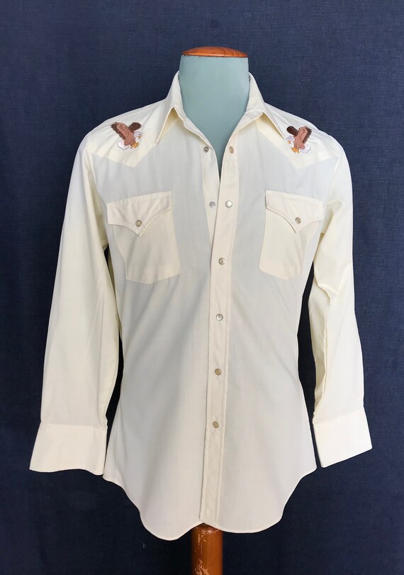 vintage 80’s eagles embroidered western shirt by E