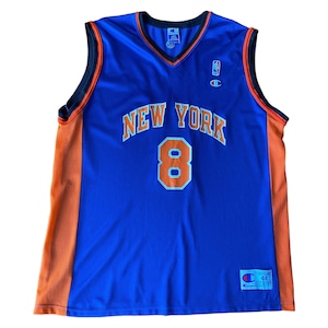 Size 44. Vintage 90s Champion New York Knicks #8 Latrell Sprewell NBA Jersey