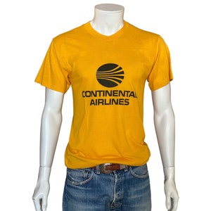 Groß. Vintage 50/50 Baumwolle 80er Jahre Continental Fluglinien T-Shirt Made In USA