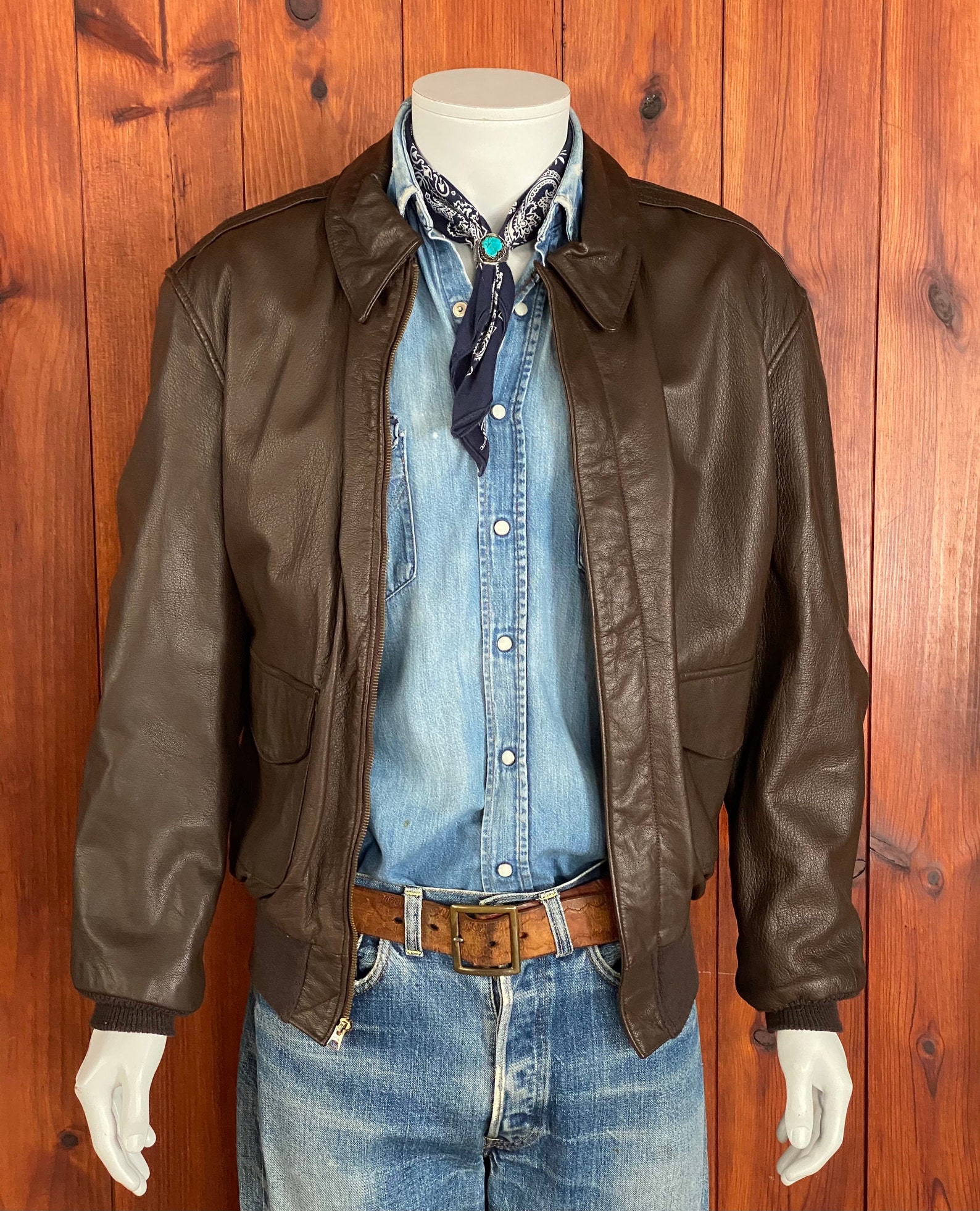 Vintage Cooper A2 flight leather jacket Made In USA. Size 40 Etsy