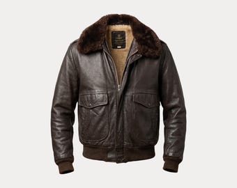 Rare Vintage 80s Ace Leather A-2 Type Retro Style Cropped Flight