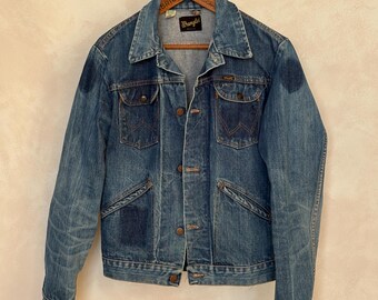 Vintage 70s Wrangler Denim Jacket | 4 Pockets | Made in USA | Size