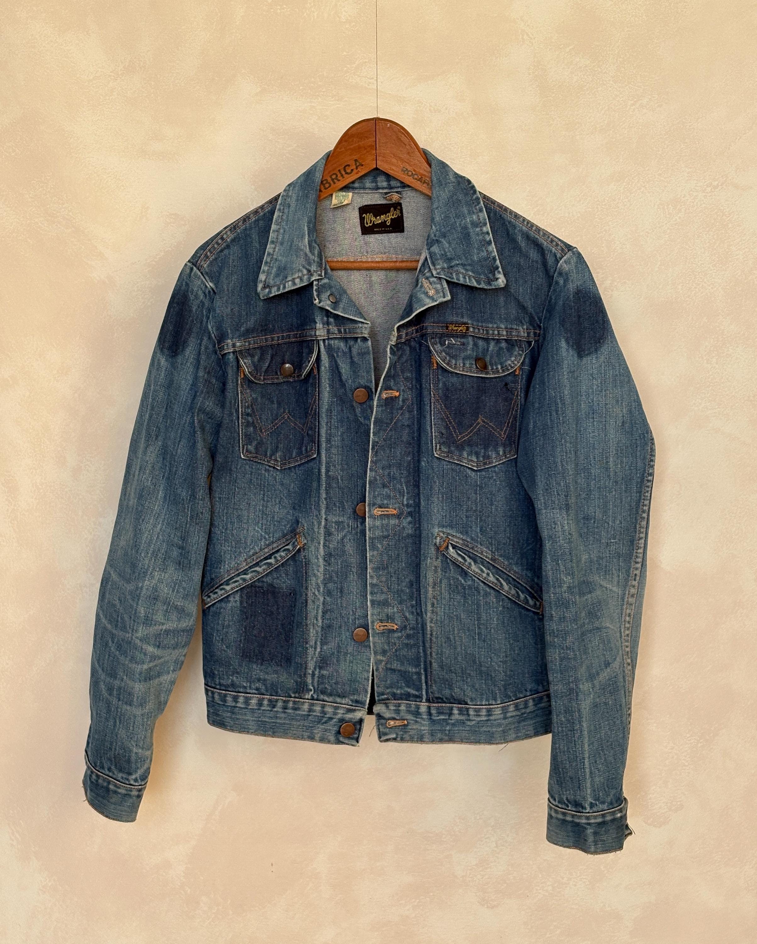 Vintage 70s Wrangler Denim Jacket | 4 Pockets | Made in USA | Size