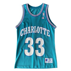 Size 36. Vintage 90s NBA Champion Mourning #33 Jersey Charlotte Hornets Made In USA