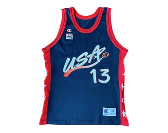 USA O'Neal 13 ユニフォーム 44サイズ Vintage 90s Shaq O'neal #13 USA Dream Team NBA Jersey – Made by