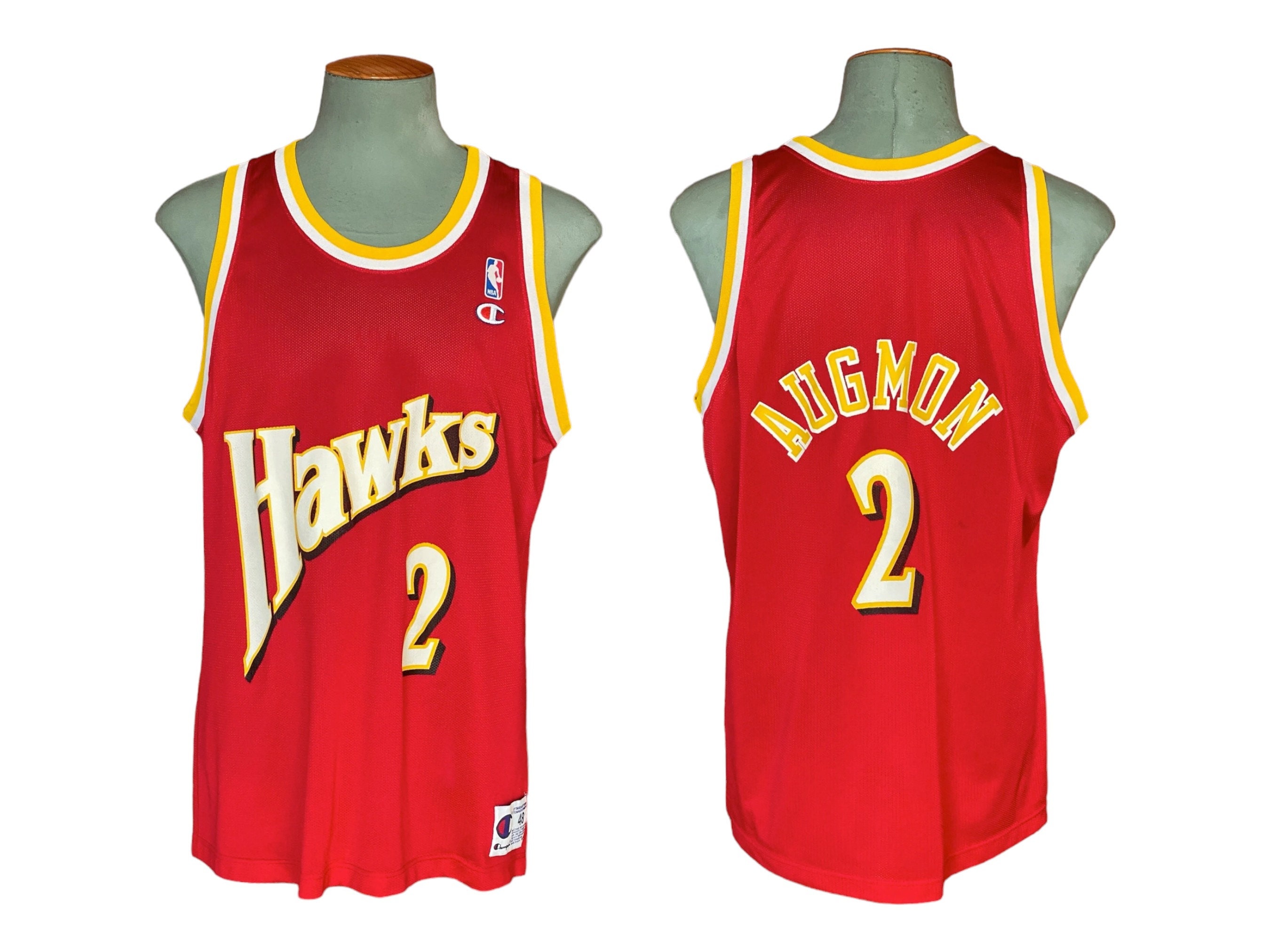 Vintage 90s Champion Atlanta Hawks #2 Stacey Augmon NBA Jersey