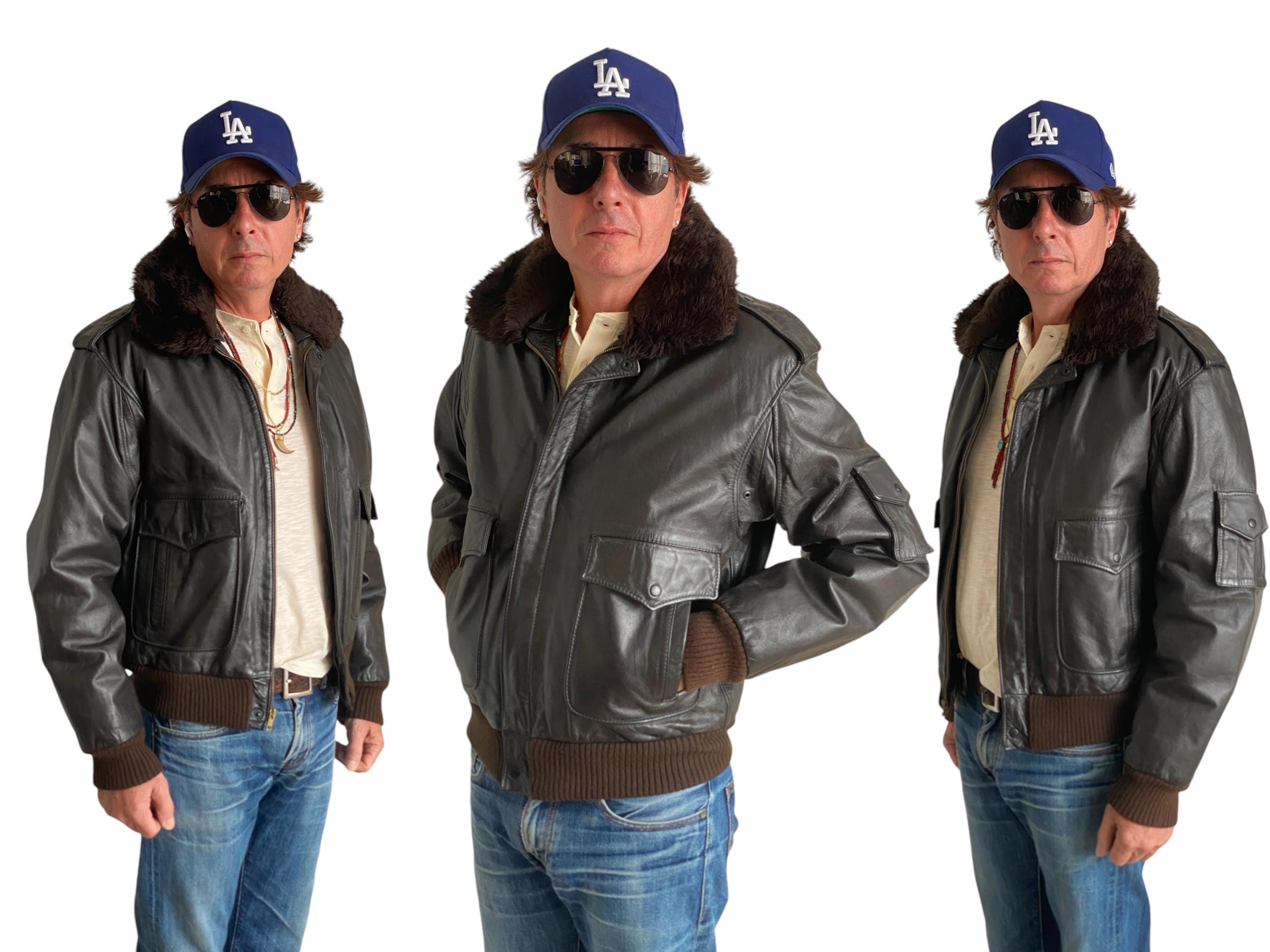 Size 42 US (52 EU) Vintage Leather Bomber Flight Jacket