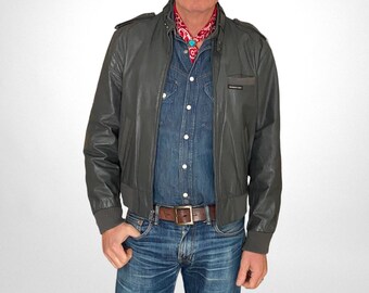 Vintage 1990s Banana Republic Leather Bomber Jacket Made in Vintage 1990s Banana Republic Leather Bomber Jacket Made in