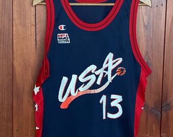Vintage 90s Shaq O'neal #13 USA Dream Team NBA Jersey – Made by
