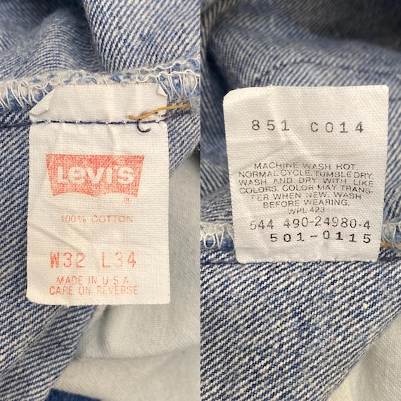 Vintage Levi's 501 Jeans Made USA Classic Blue Denim Size 32x34