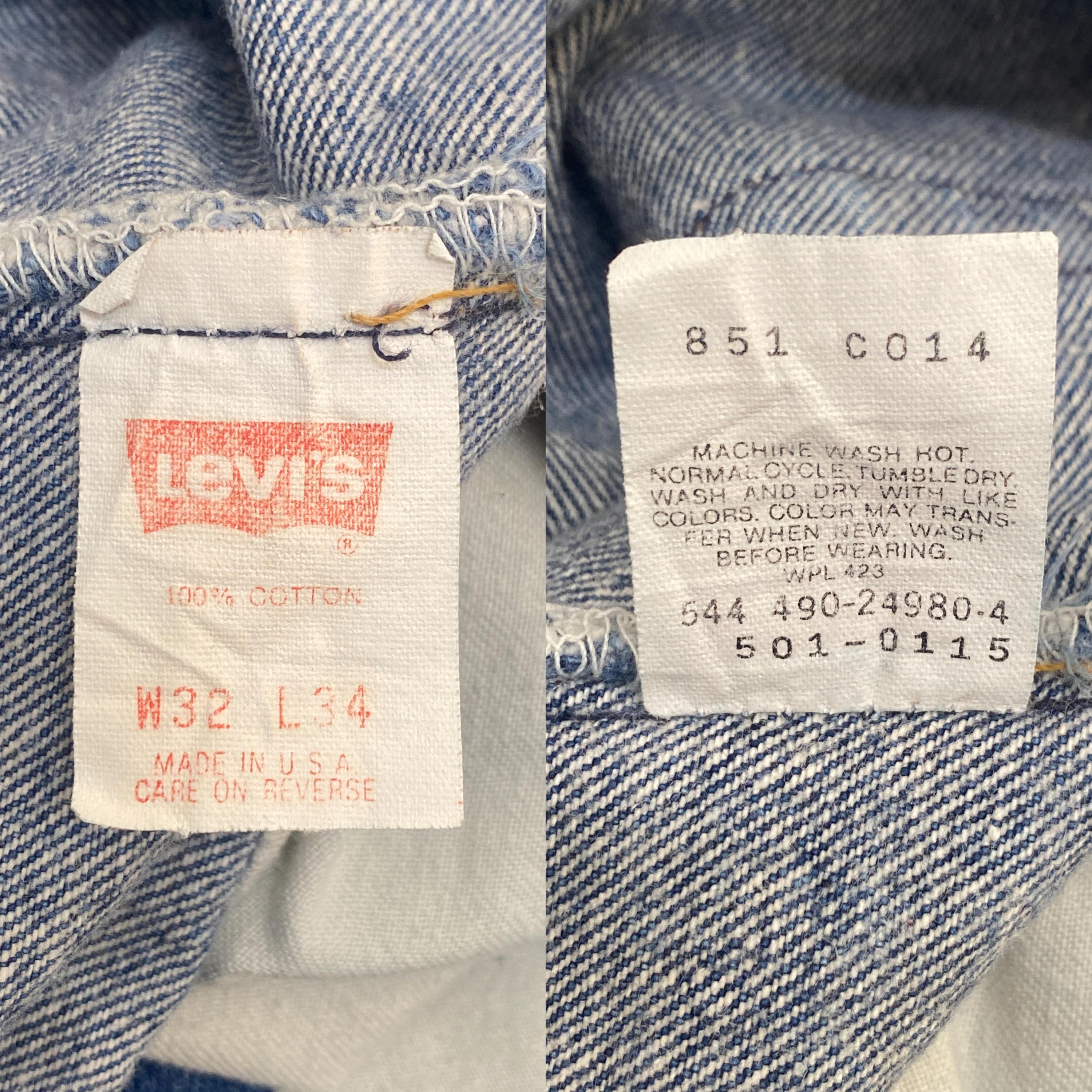 Vintage Levi's 501 Jeans Made USA Classic Blue Denim Size 32x34