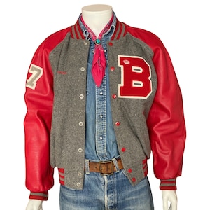 Size 44US ( Large)  90s Original Vintage letterman varsity jacket Made in USA