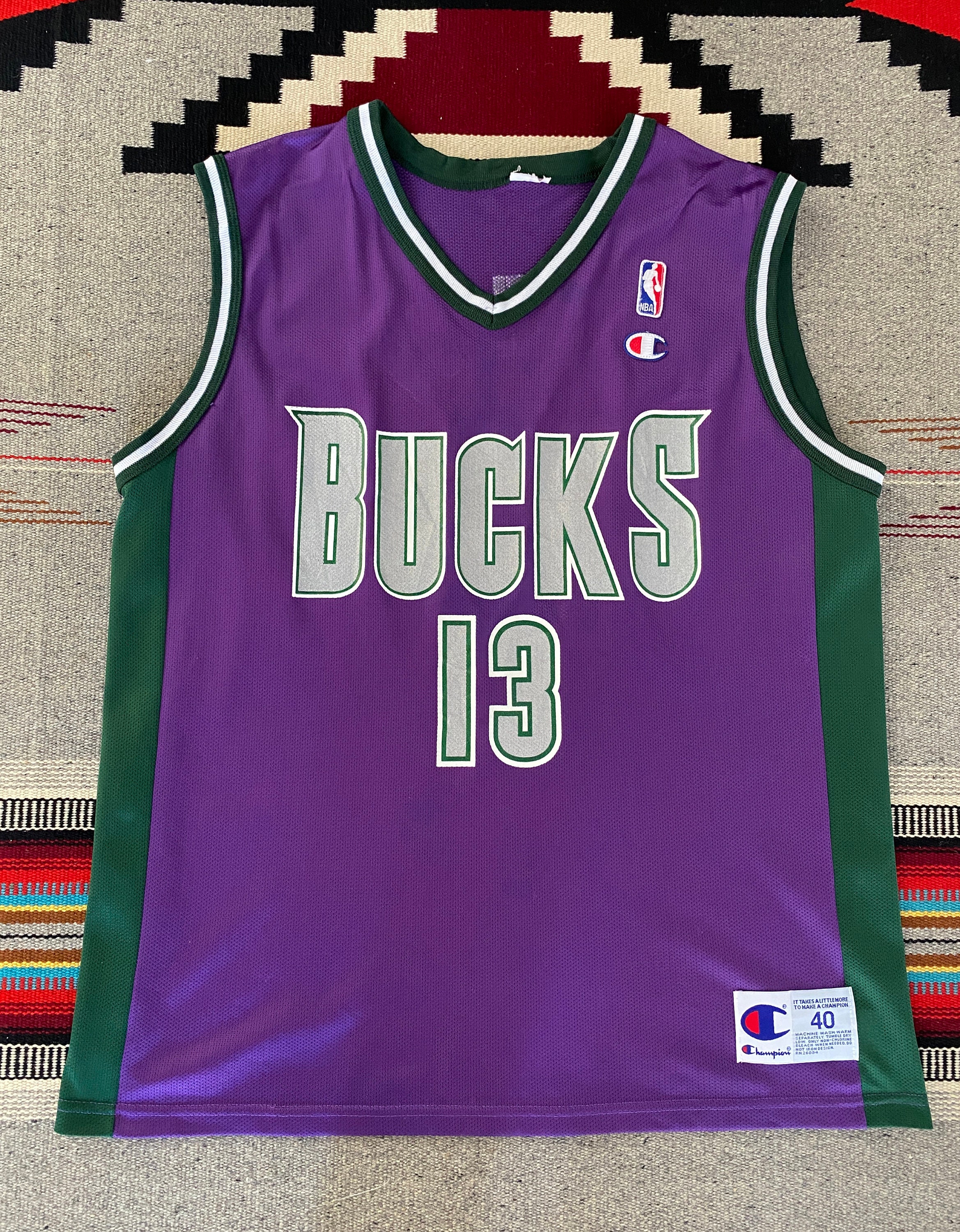 Rare Vintage 90s Champion Milwaukee Bucks #13 Glenn Robinson