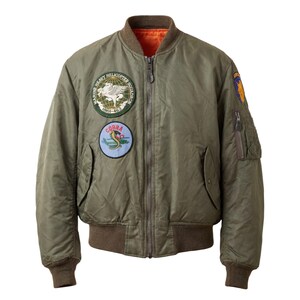 Vintage MA-1 pilotenjack | Opgestikte USAF Flying Intermediate Bomber | Maat Large | Gemaakt in de VS | AJ357-studio