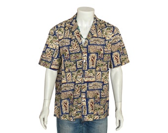 Large. Vintage 80s Hawaiian thin cotton shirt