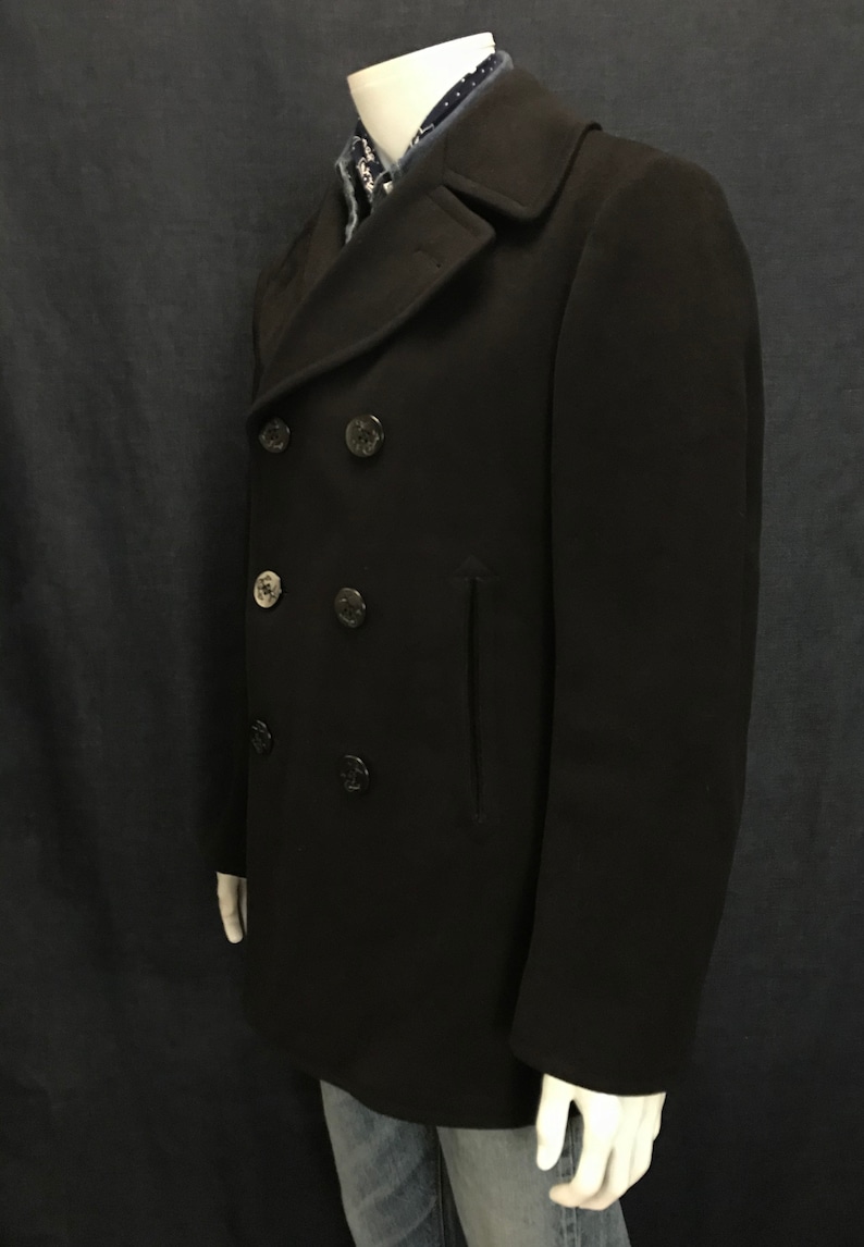 Vintage 1970 US Navy Pea coat 100% wool size 38 Medium | Etsy