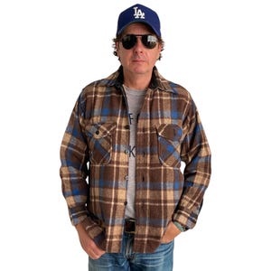 Med. Vintage plaid heavy shirt jacket By Sears mens store