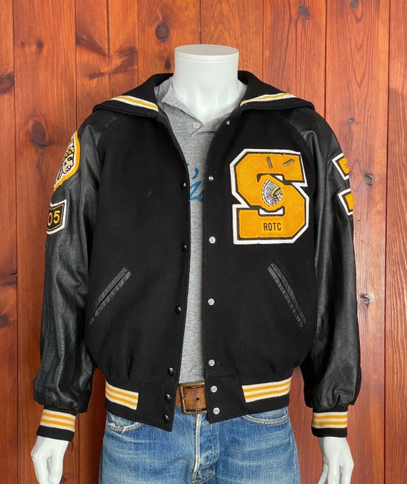 FJackets Women's Black and Yellow Letterman Baseball-Style Jacket