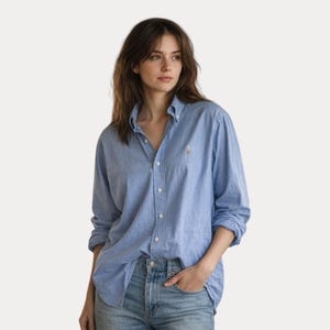 ラルフローレン ヤーマス シャツ ラージ ブルー ピンポイント オックスフォード コットン ボタンダウン