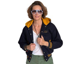 Vintage 60s Varsity Wool Jacket – Classic Letterman Style Made in USA – Size XS