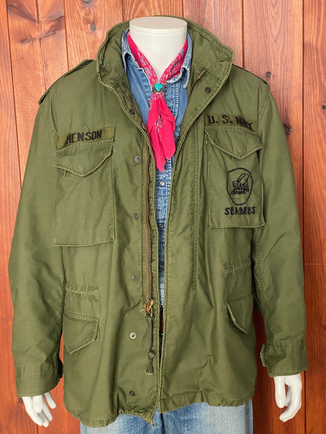 Large Reg. Authentic US Army 1970 Vietnam Era Vintage M65 Field Jacket