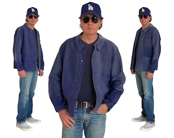 Medium . Vintage French Moleskin Work jacket