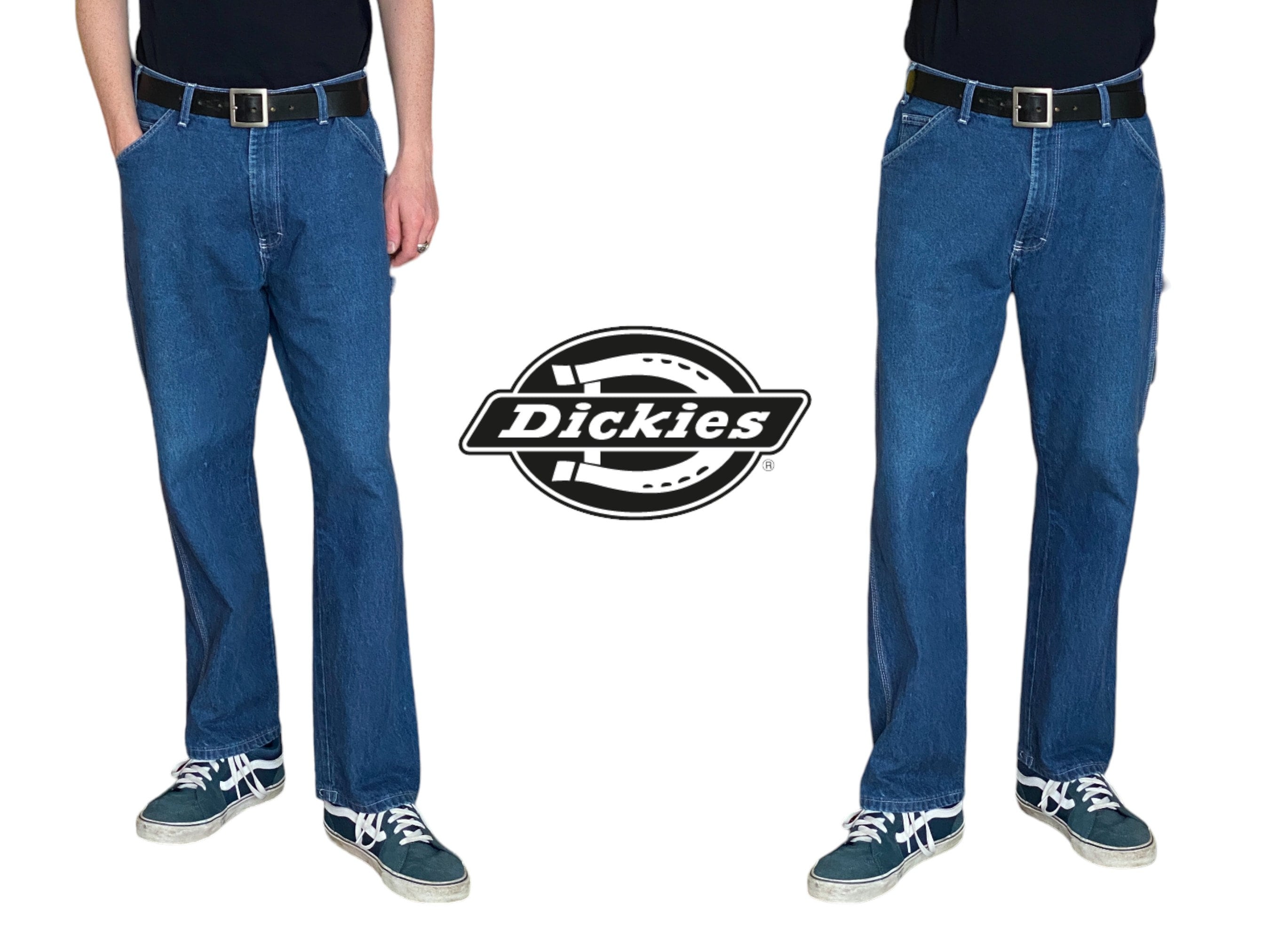 Pantalon De Travail Dickies Coupe Droite – Taille 36, Jambe 32 – Bleu Foncé – Occasion Très Bon état