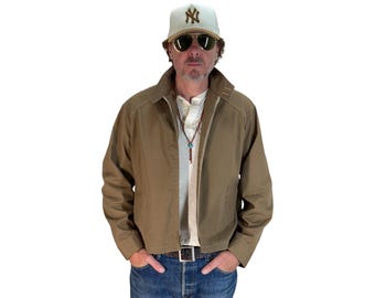 Vintage 70er Jahre leichte Reißverschlussjacke - Baumwollmischung Arbeitskleidung - Made in USA