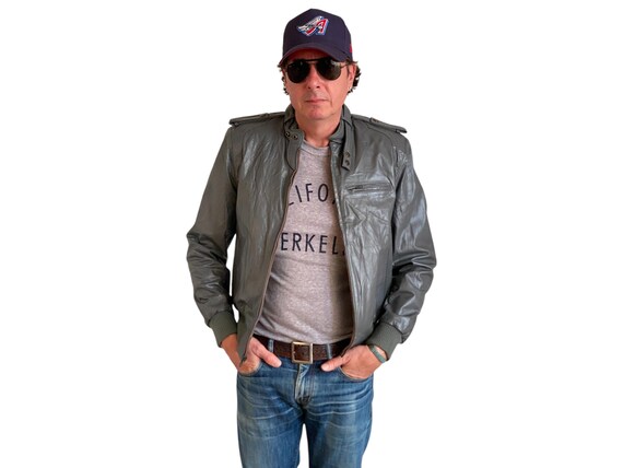 Size 38 US 48 EU Vintage 80s Leather Jacket With Removable Lining 