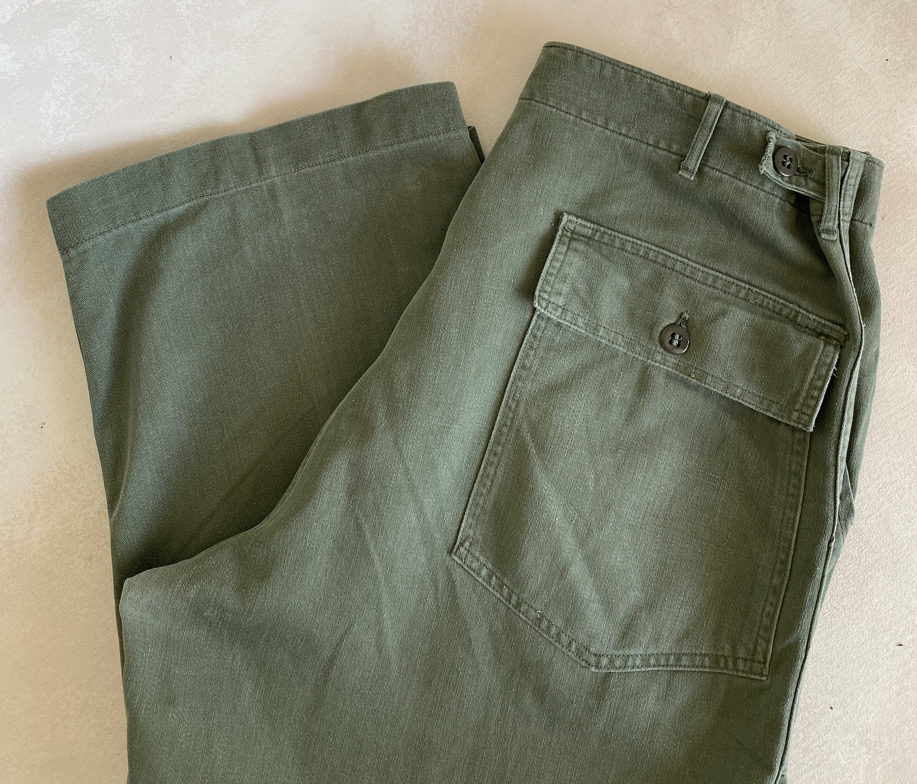 36X25. 60s Authentic US Army Vietnam War Era OG-107 Fatigue