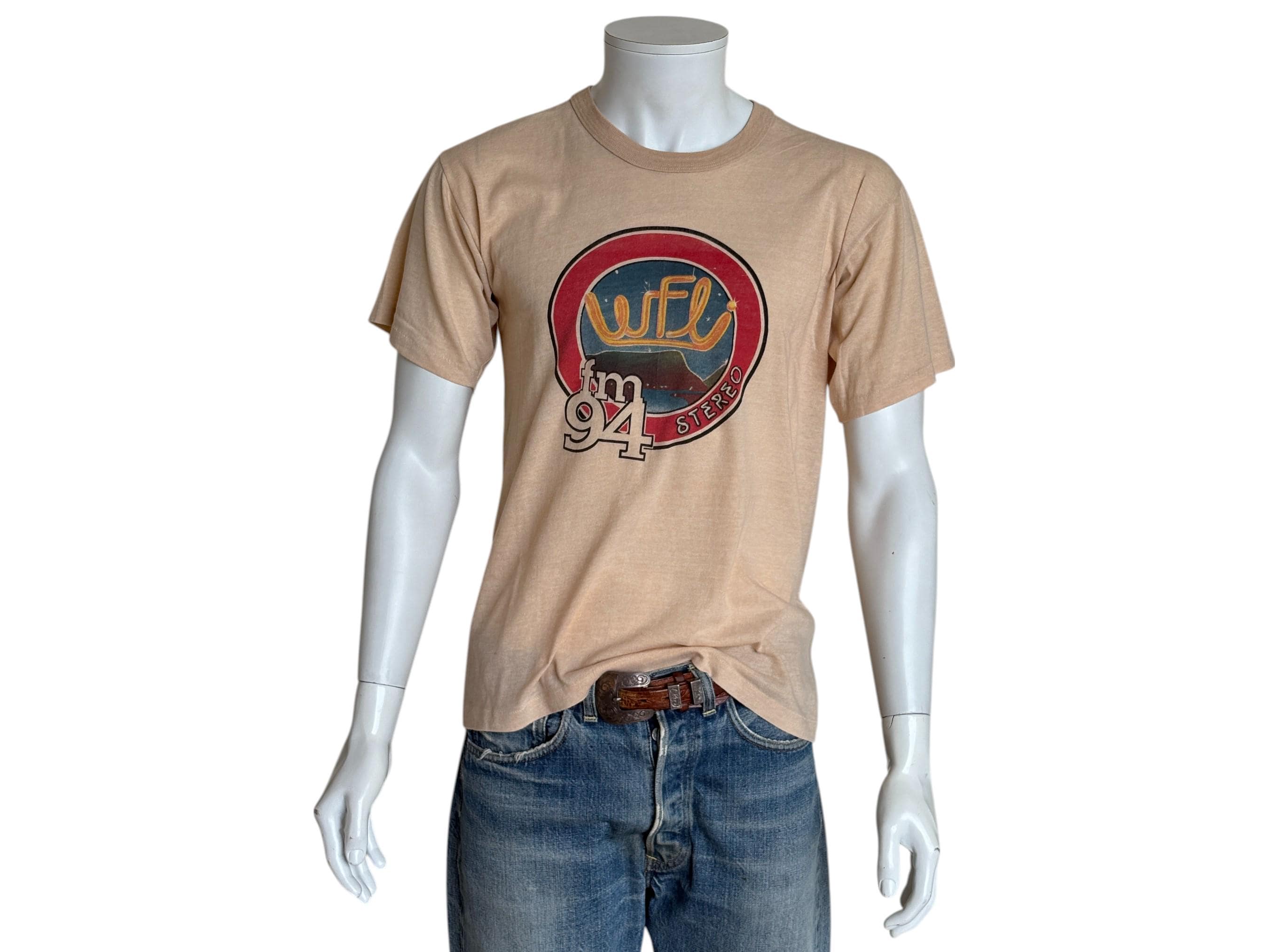 Vintage 1980s FM Radio Graphic T-shirt – Large Made in USA Retro 