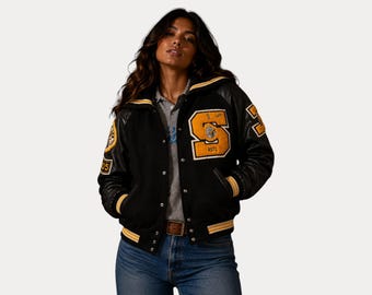 90s Holloway スタジャン Chicago Gang Vintage 1990s Holloway Grand River Academy Baseball Leather