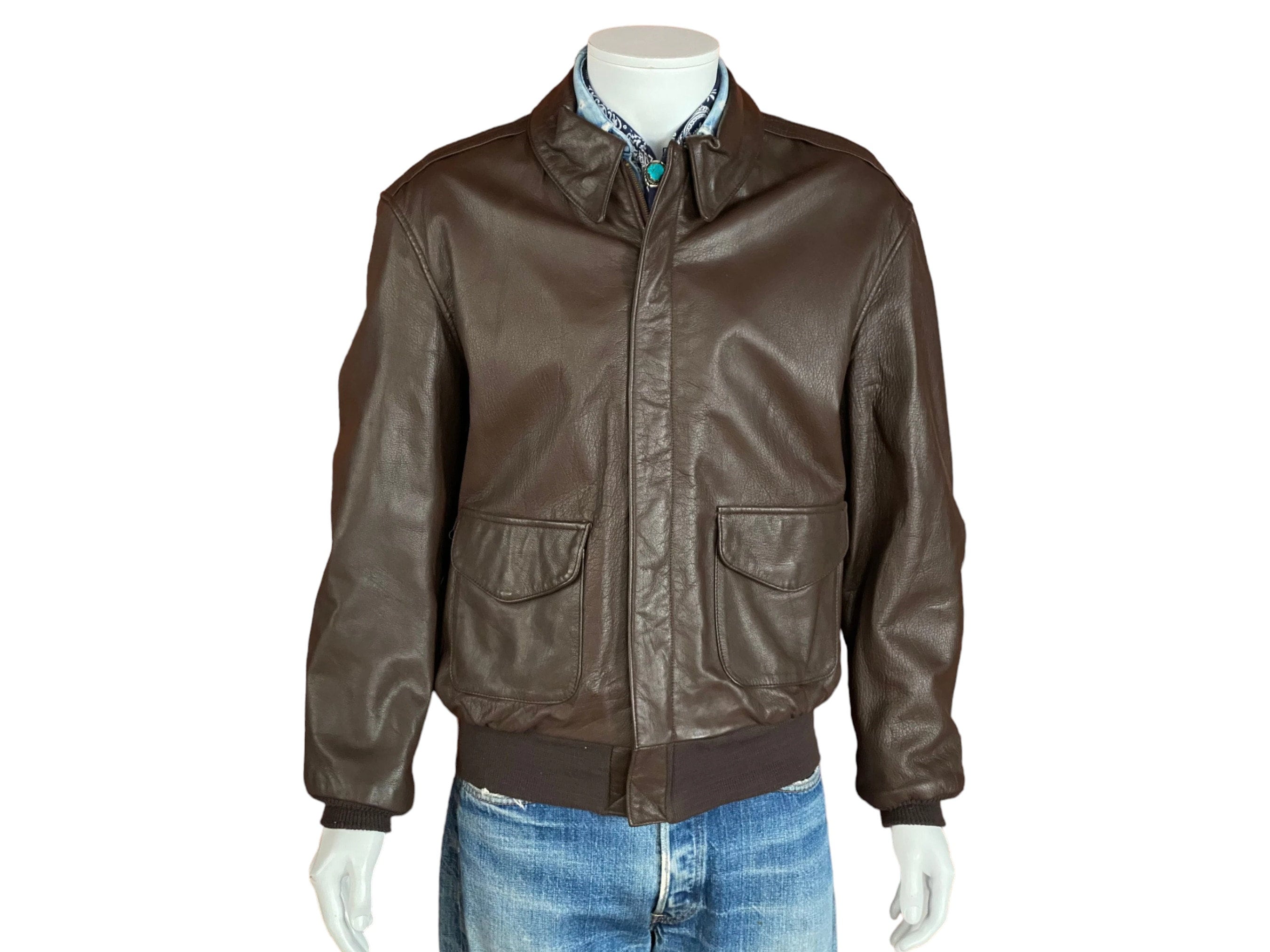 Size 42 Long 52 Euro Vintage Cooper A2 Flight Leather Jacket Made Size 42 Long 52 Euro Vintage Cooper A2 Flight Leather Jacket Made