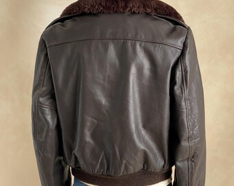Vintage 70s Leather Flight Jacket: USA Made Talon Zip, Size 40 - Etsy