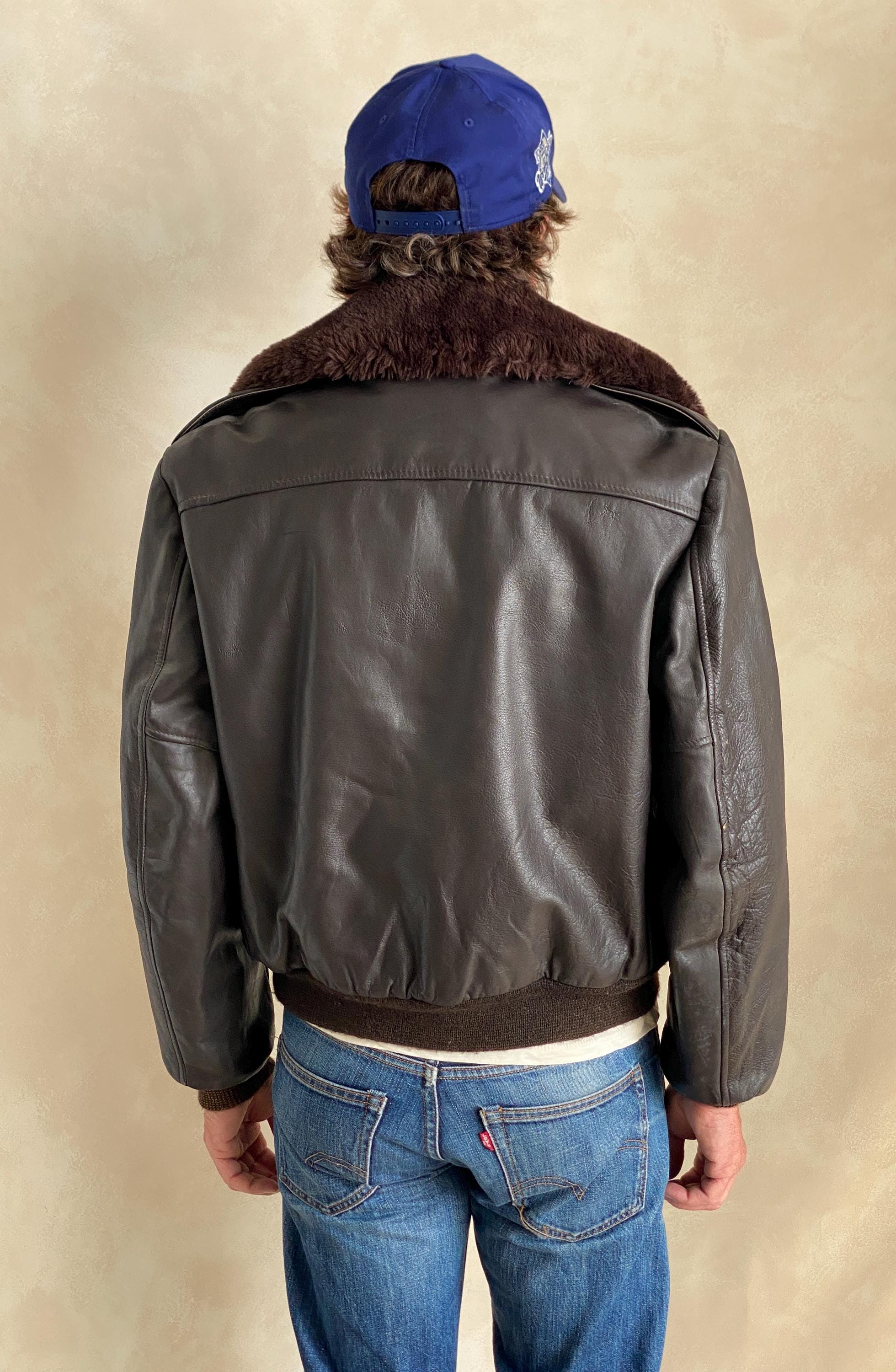 Size 40USA/ 50 EU. Vintage 70'S Flight Leather Jacket Made