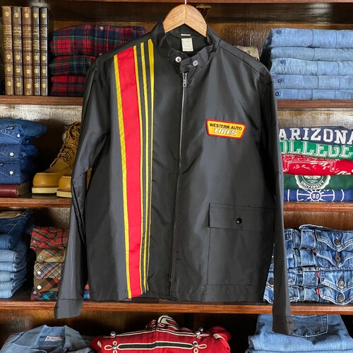 Size Med.Made In USA shops 70s Auto racing Vintage nylon jacket made by Swingster