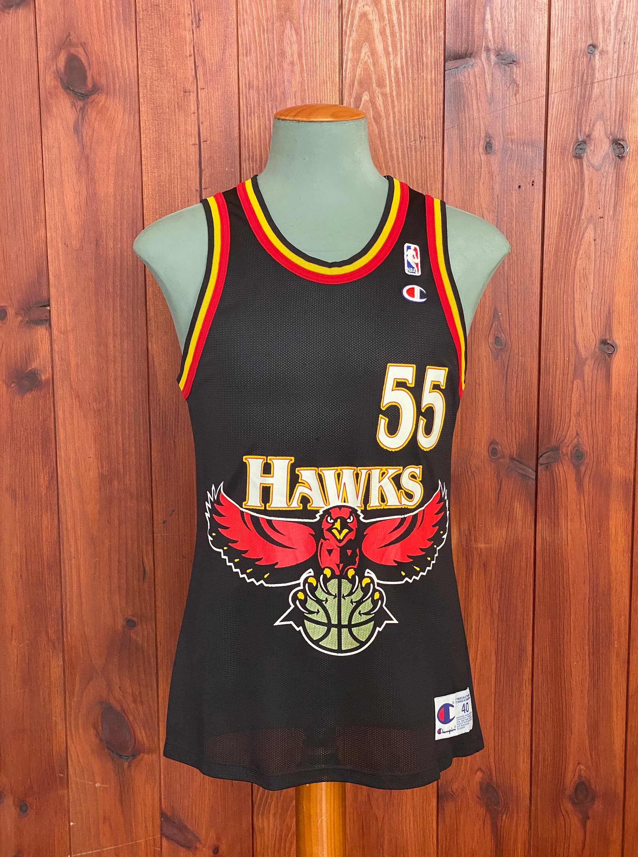 Atlanta Hawks Vintage Dikembe Mutombo Champion Basketball Jersey - Siz