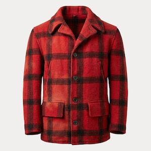 Vintage American Field Jacket M Mens 50s Hettrick MFG Co Red Wool