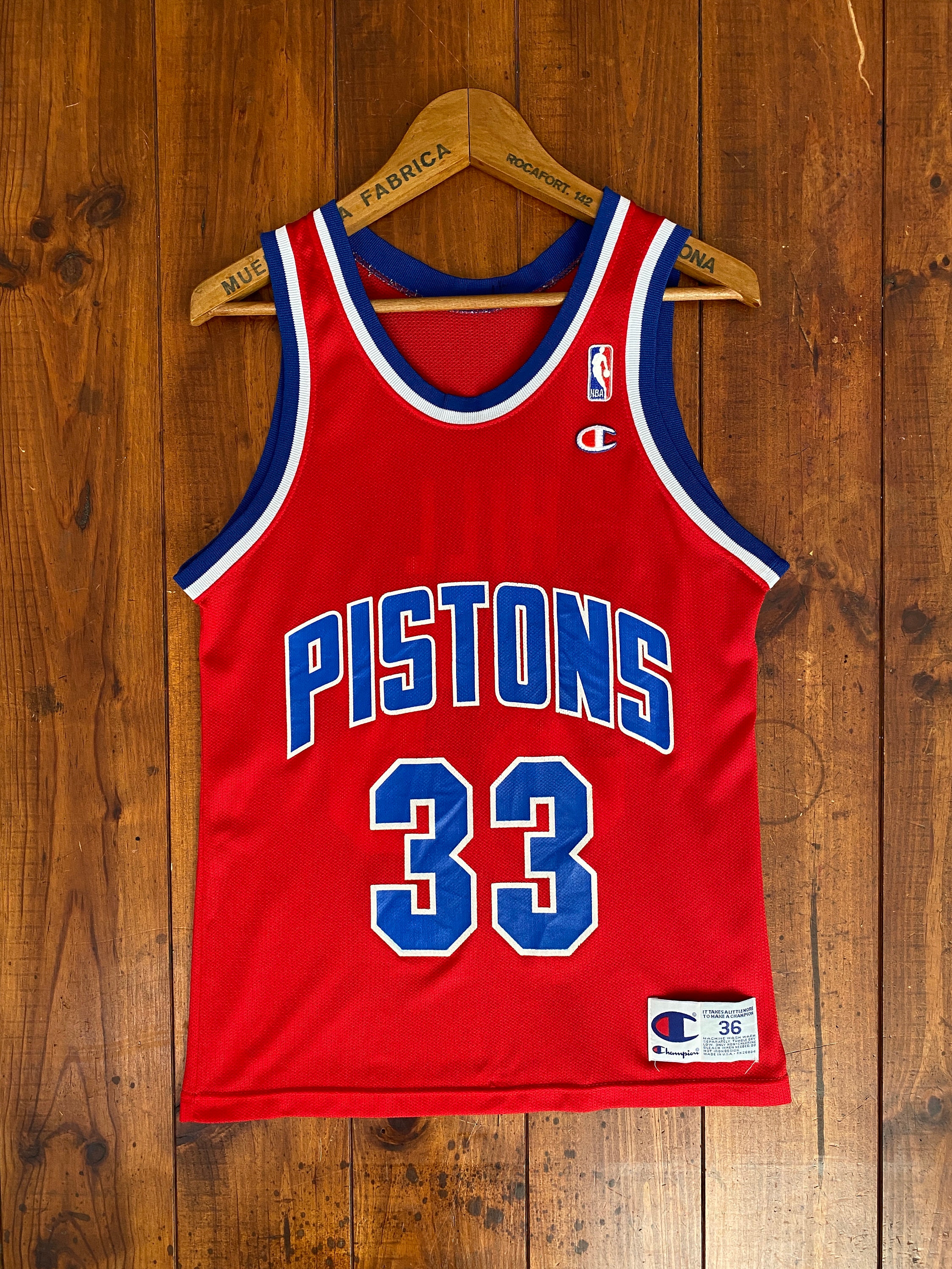 Size 36. #33 Hill Piston 90s Vintage NBA Jersey Made in USA