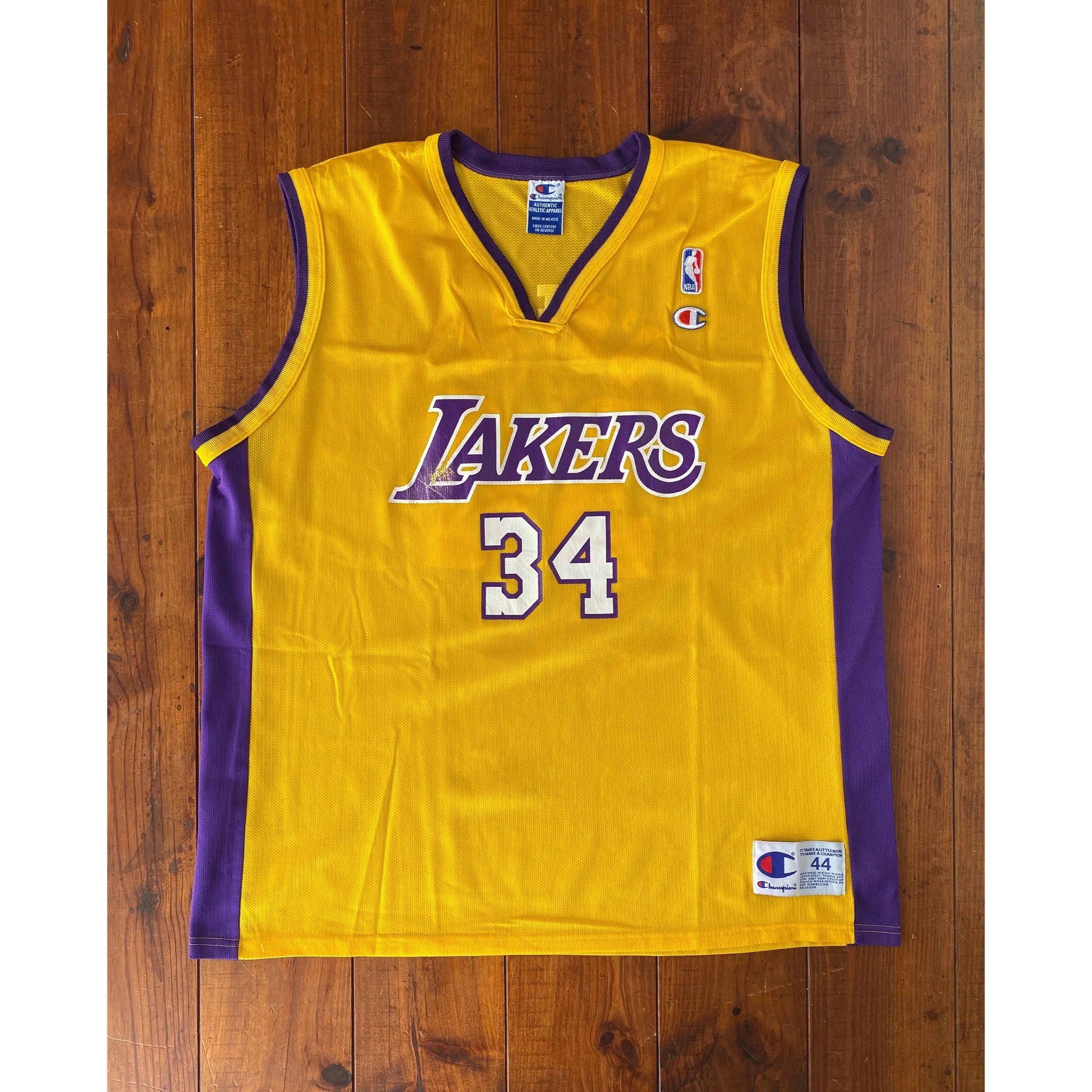 Vintage 1990s Los Angeles Lakers Shaquille O'Neal #34 Champion NBA