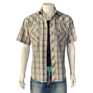 Size S. Vintage 80’s plaid western shirt Made by Rustler