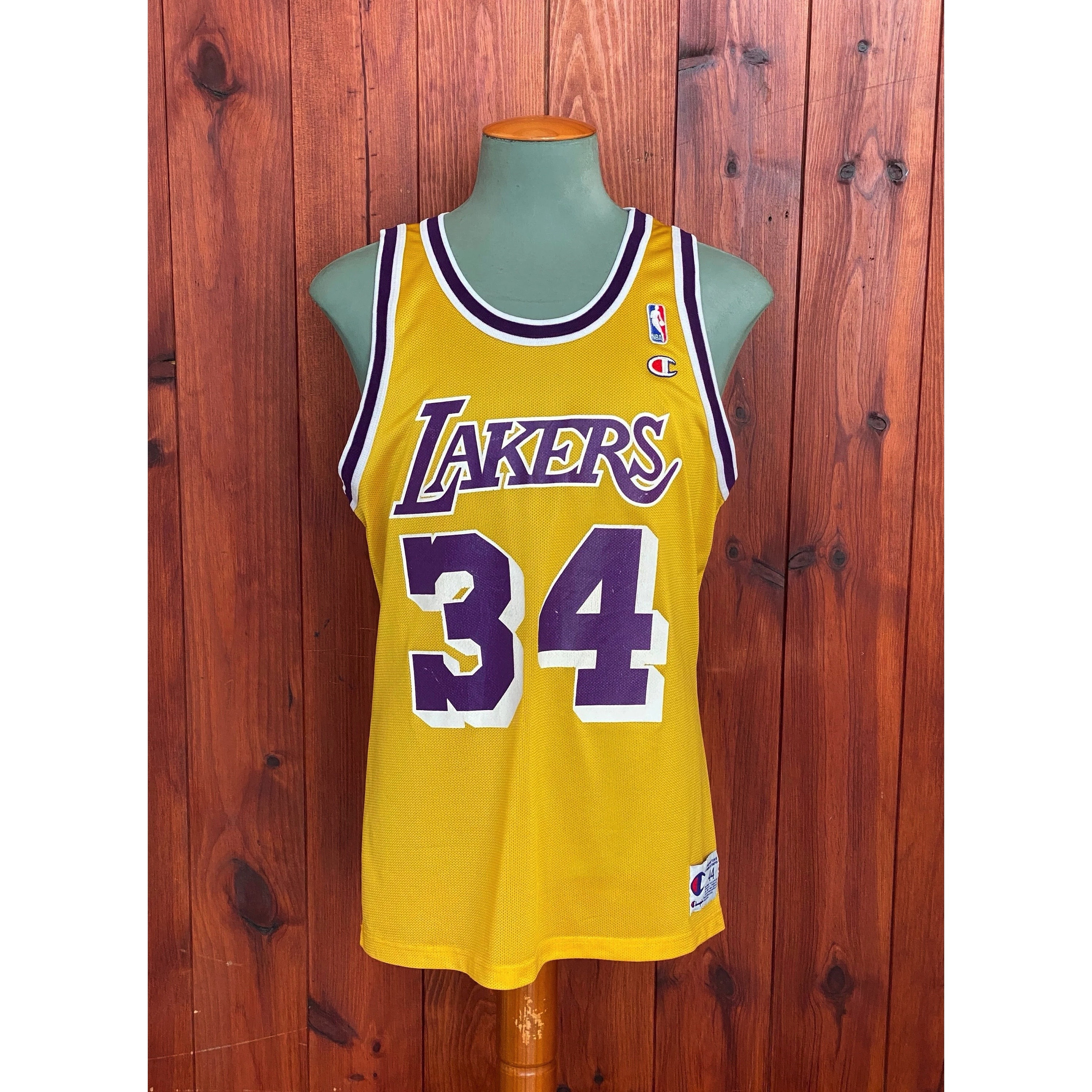 Vintage 90s LA Lakers Shaquille O'Neal 34 Jersey Champion L NBA Basketball
